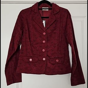 Irish Designed Circus Gull Burgundy Cord Blazer